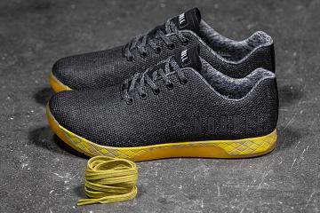 Men's Nobull Heather Yellow Trainers Black | SG V2211R